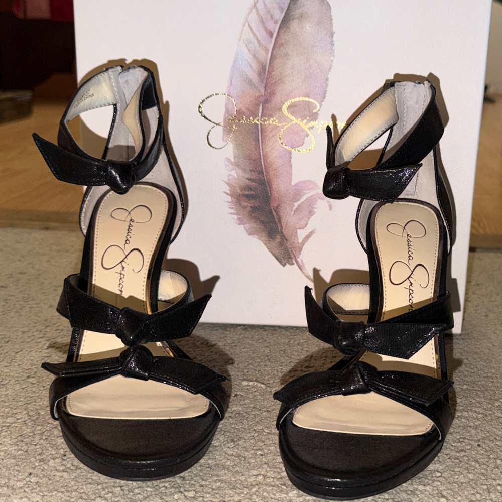 Jessica Simpson Black Bow Heels